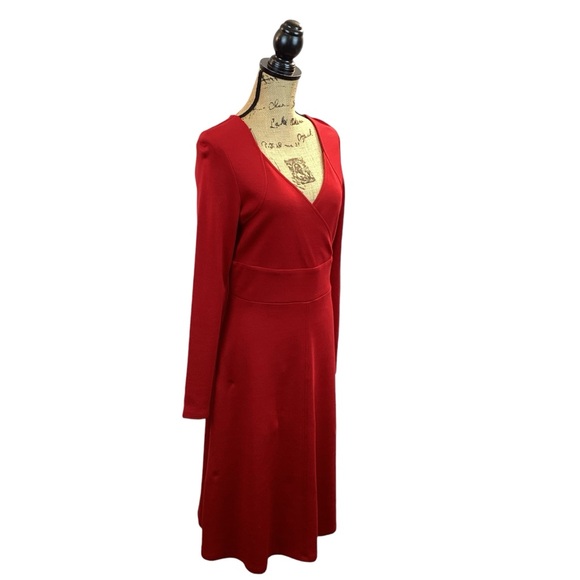 NWT Talbot’s Red Long Sleeve Stretch Maxi Dress - Picture 2 of 10